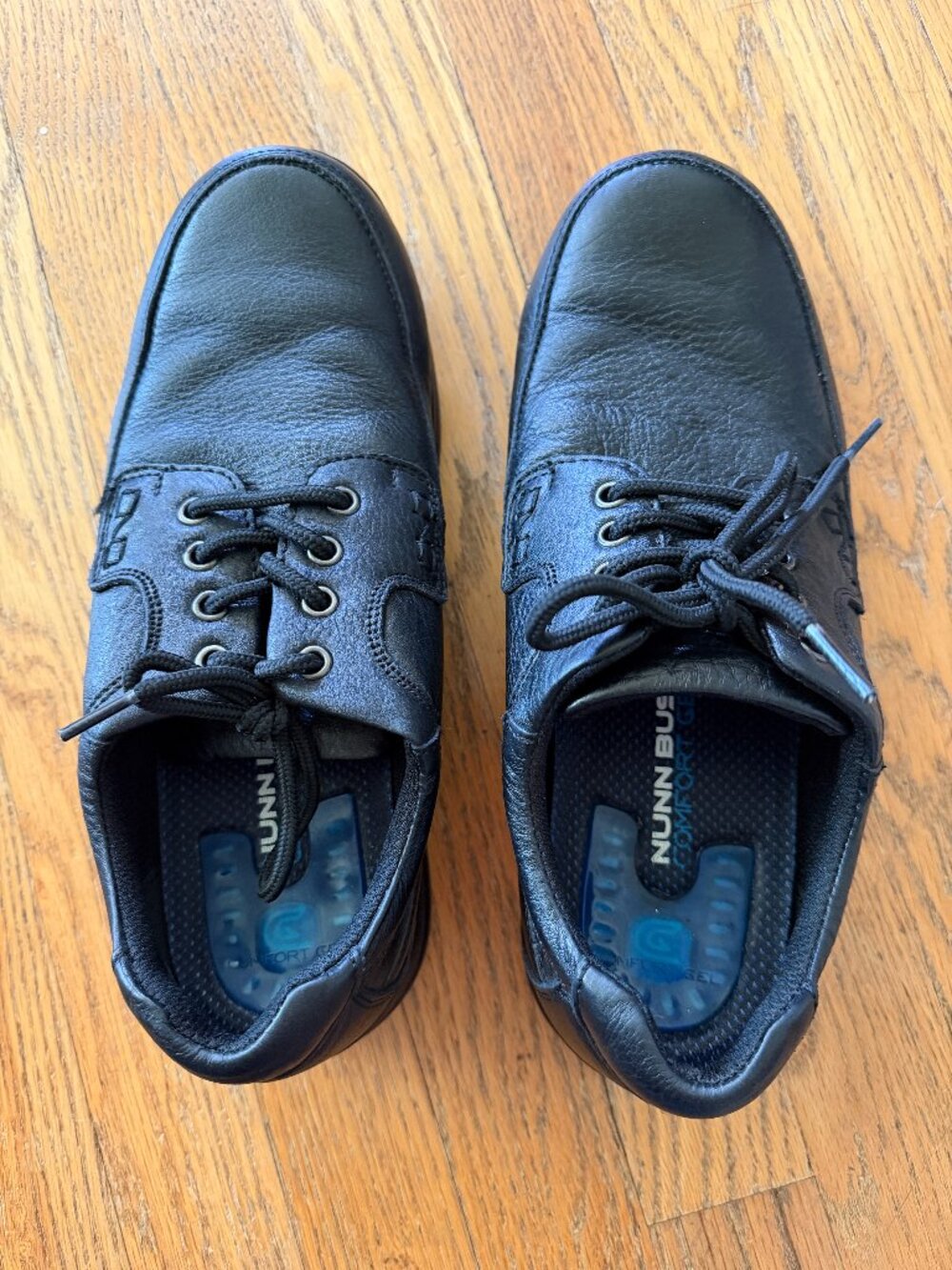 Nunn Bush Men’s 8 XW Black Leather Comfort Gel Lace Up Shoes